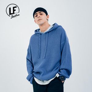 Otoño e invierno de punto azul Casual manta de gran tamaño suéteres hombres Sudadera con capucha de buena calidad sudaderas con capucha - Product Image 3