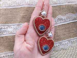 Boho <b>bead</b> earrings with turquoise design andy cascading <b>fringe</b>, unique jewelry gift - Product Image 2