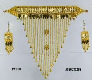 Nouveau Beau Design Chik Ensemble Avec Boucles D'oreilles Plaqué Or Bijoux Arabes Pour Femmes - Product Image 1