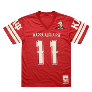 Maglia da Calcio Kappa Alpha Psi Rosso Cremisi, T-Shirt Leggera Sportiva con Numero 11 e Stemma, Abbigliamento per Confraternita Greca - Product Image 1