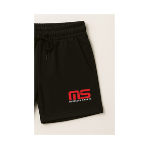 กางเกงขาสั้นออกกำลังกายผู้ชายสีดำแบบสปอร์ต มีกระเป๋า ระบายอากาศได้ดี ผลิตจากผ้าโพลีเอสเตอร์ 100% รับทำโลโก้ตามสั่ง OEM - Product Image 4