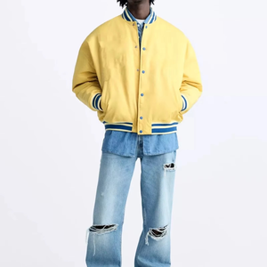 Veste Homme 2025 Hommes Varsity Jacket Canvas Hiver Respirant Prix Raisonnable Logo Personnalisé Haute Qualité Confortable Dernière Mode - Product Image 4