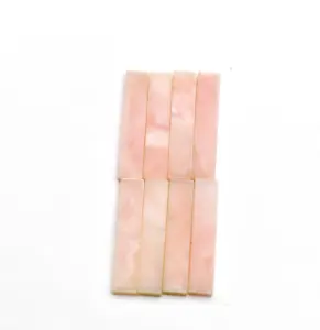 Natural Pink Opal Baguette Slice 30X5X2 MM Approx Smooth Gemstone Polish Slab For Jewelry Making.