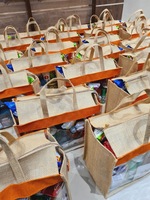 Sac fourre-tout double en jute fait main, 100 % végétalien, à base de plantes, écologique, capacité personnalisable, pour le shopping éthique et les pique-niques