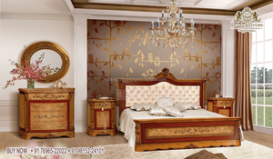Muebles de dormitorio tallados a mano de estilo europeo, conjunto de dormitorio de lujo de estilo francés, aspecto cremoso, elegante - Product Image 2
