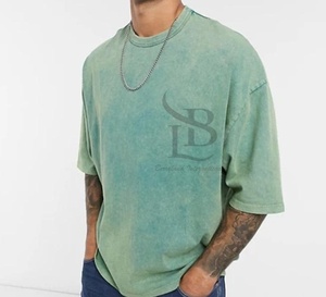 Camiseta lavada con ácido de gran tamaño personalizada de alta calidad, ropa informal de manga corta a la moda de calle, camiseta al por mayor para hombres - Product Image 1