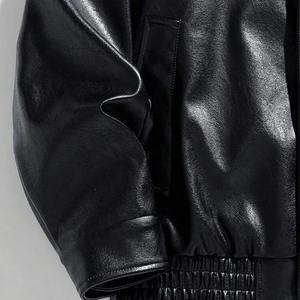 แจ็กเก็ตหนังแท้แฟชั่นสำหรับผู้ชาย, แจ็กเก็ตหนังนิ่มสีทึบของผู้ชายแจ็คเก็ตหนังลำลองยอดนิยมเรียบง่าย2024สำหรับฤดูใบไม้ร่วง - Product Image 6