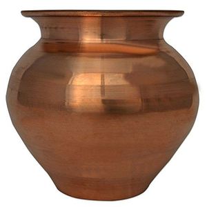 หม้อน้ำทองแดง lota สำหรับตกแต่งรูปทรงกลมคลาสสิกสำหรับการดื่มและเก็บน้ำในครัวเรือนอินเดีย - Product Image 6
