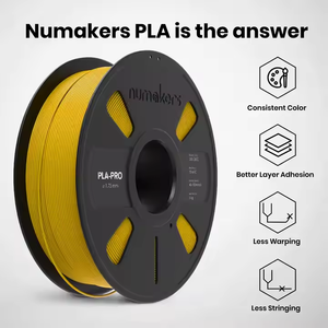 Numakers แท่งพลาสติกเส้นใย1KG PLA Pro Bahama สีเหลือง1.75มม. สำหรับการพิมพ์3D ที่แม่นยำและสดใส - Product Image 2