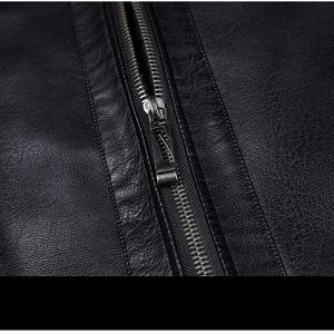 Veste en cuir de peau de mouton naturelle pour l'automne et l'hiver col pour hommes et moelleux intérieur épais moyen jeune homme haut tendance - Product Image 5