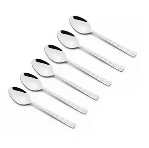Ensemble de cuillères à dessert personnalisées en acier inoxydable avec poignée en forme de fleur lot de 6 pièces au prix le plus bas - Product Image 1