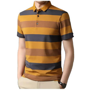 Polo de hombre de tela de lona sólida personalizada de primera calidad al por mayor, camisas de polo de manga corta informales transpirables - Product Image 3