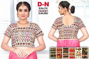 Chemisier brodé artisanal traditionnel de qualité supérieure avec dos pour saree et lehenga - Product Image 3