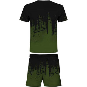 Ropa informal de manga corta para hombre, trajes personalizados de estilo de gimnasio, conjunto de pantalones cortos para trotar, OEM, novedad de verano, venta al por mayor - Product Image 3