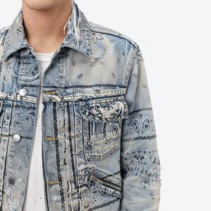 Veste en jean personnalisée pour hommes Vêtements d'extérieur élégants de haute qualité brodés pour hommes - Product Image 3