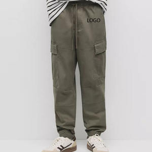 กางเกงคาร์โก้ปรับเอวได้มีหลายกระเป๋าผ้าฝ้ายผ้านุ่มระบายอากาศสบายพร้อมกระเป๋าและสายรัดที่ทนทาน - Product Image 1