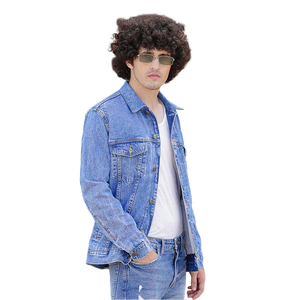 Nueva chaqueta vaquera elegante para hombre hecha con material de alta calidad disponible a precios razonables con logotipo personalizado - Product Image 3