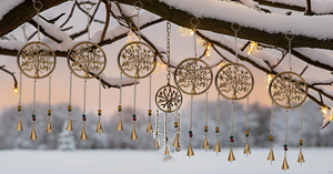 Campanas de viento de hierro de vida de árbol positivo para el hogar, adorno decorativo colgante para regalo de cumpleaños y aniversario, adornos de jardín - Product Image 6