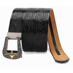 Ceinture décontractée en cuir de vache véritable Xozewear, boucle carrée personnalisable en forme de serpent, fabricant direct du Pakistan, livraison directe bienvenue - Product Image 3