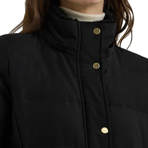 Chaqueta de Mujer Negra Tejida, Chaqueta Bomber, Abrigo de Invierno Cálido y Elegante, Diseño Acolchado a Prueba de Viento con Cierre de Cremallera - Product Image 5