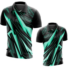 Polo personnalisé 100% coton pour hommes, tissu tricoté imprimé à manches courtes décontracté, disponible en grande taille - Product Image 3