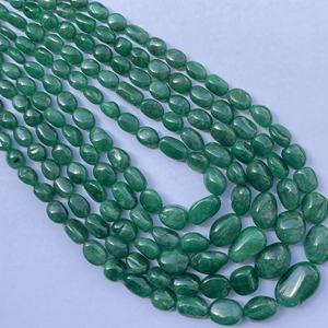 8mm 12MM 16mm Natural verde oscuro piedra Esmeralda suave Tumble Maniya cuentas hebras cadena a granel al por mayor nuevo Stock calidad caliente - Product Image 2