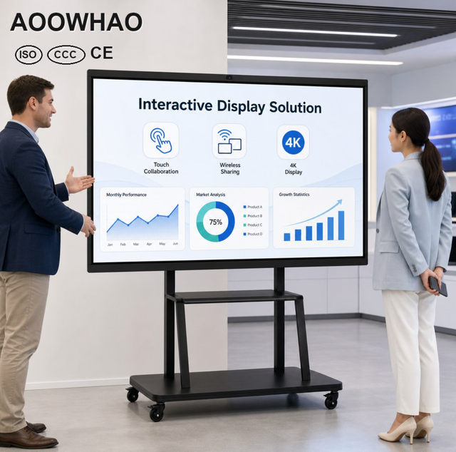 55 65 75 86 Inch Multi Size AI Interactive Whiteboard Smart Board 4K Touch Screen for Classroom Teaching and Meeting Room