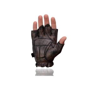 Gants de moto sans doigts en cuir rembourrés en gel pour hommes - Product Image 5
