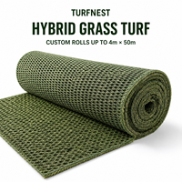 Gazon artificiel hybride Turfnest pour terrain de football, jardin, pelouse, aménagement paysager, renforcement personnalisé jusqu'à 4m x 50m