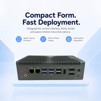 Ordinateur industriel embarqué N97 Quad Core sans ventilateur, 6 interfaces série, double Ethernet, triple affichage pour contrôle intelligent