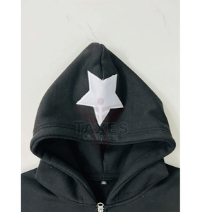 Sweat-shirts à capuche pour hommes à imprimé puff, fermeture éclair, uni, 100% coton, polaire doux, confortable, taille 450GSM, poids lourd, vente chaude - Product Image 3