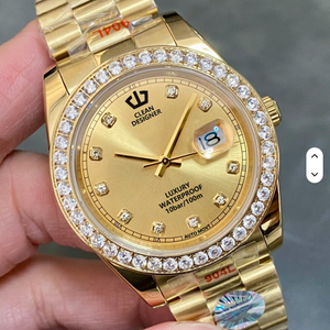 Montre pour homme de luxe avec boîtier carré, sertie de diamants Moissanite VVS1, bracelet en tissu ABS, étanche 5 ATM, mouvement mécanique automatique - Product Image 1