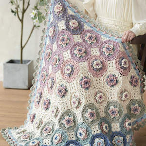 Handmade Crochet Cozy <b>Blanket</b> Chunky Yarn Floral Scarf Cotton <b>Throw</b> <b>Knitted</b> Shawl Quilt Carpet Bedspread Braided <b>Blanket</b> - Product Image 1