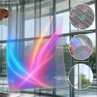 Film LED transparent flexible sur mesure OEM, découpé sur mesure pour la publicité en vitrine, 110-240V AC, faible consommation, vente en gros