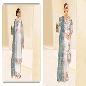 Ramsha ชุดเดรสผ้าชิฟฟ่อนสำหรับปาร์ตี้งานแต่งงานและเทศกาล3ชิ้นจากอินเดียและปากีสถาน - Product Image 6