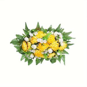 พวงมาลาดอกไม้ประดิษฐ์ทำจากผ้าไหมหลากสีสำหรับตกแต่งโลงศพพิธีฝังศพคริสมาสต์ที่โรงเรียนคุณแม่ - Product Image 5