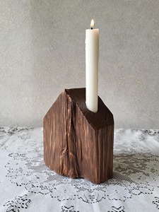 Bougeoir en bois à six colonnes, idéal pour la décoration intérieure, centre de table et éclairage festif, fabriqué à la main en Inde - Product Image 4