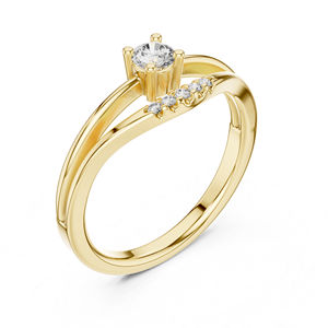 Anillo Clásico Chapado en Oro Blanco de 14K con Diamante Cultivado en Laboratorio de 0.19 Ct, Certificado por IGI, para Mujer |   Ropa de Uso Diario |   Diamante Cultivado Nuevo - Product Image 4