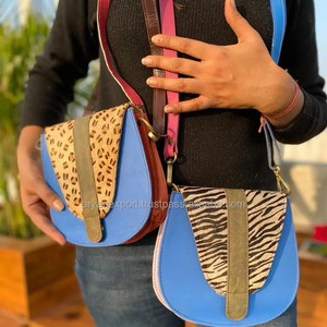 Nouvel arrivage de sacs à main en cuir recyclé de couleur occidentale sac à main multicolore sacs à bandoulière uniques à imprimé animal pour femmes - Product Image 4