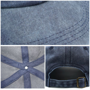 Venta al por mayor de 6 paneles en blanco sombrero desgastado personalizado lavado gorra de béisbol Logo bordado Retro Vintage algodón papá sombrero gorra deportiva. - Product Image 5