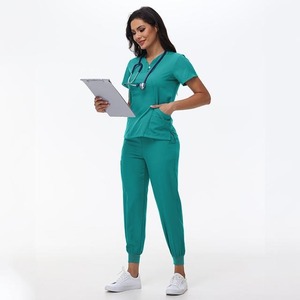 Diseño de Color Único Unisex Hospital Personal Trabajo Conjuntos Hombres Enfermera Scrubs Uniformes para Mujeres Top Coat - Product Image 5