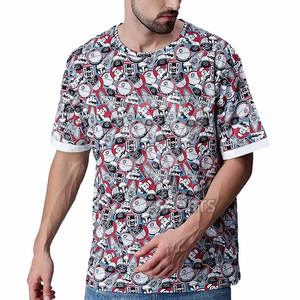 Camiseta con hombros caídos personalizada para hombre hecha de algodón y fibra de bambú, camisetas en blanco de talla baja MOQ para adultos - Product Image 1