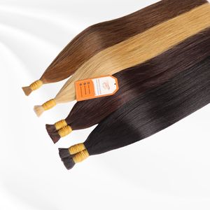 Super Double Drawn Raw Unprocessed Virgin Vietnamese Bulk Human <b>Hair</b> Extensions Full Cuticle Aligned Straight Style Remy <b>Hair</b> - Product Image 2