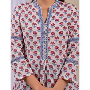 Blusa Elegante Blanca de Algodón Butti para Mujer con Estampado Floral, Logotipo Bordado, Botones Frontales y Decoración de Encaje - Disponible en Talla XL - Product Image 2