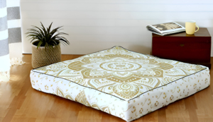 Handmade Large <b>Square</b> Indian Bohemian <b>Pillow</b> Covers Vintage Pattern Decorative Floor Cushion <b>Case</b> for Home Farmhouse Meditation - Product Image 3