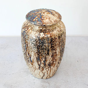 Urne funéraire aux galets d'or Urne funéraire commémorative étincelante fabriquée à la main Cendres humaines adultes Exportateur Fournisseur en vrac Fabricant - Product Image 3