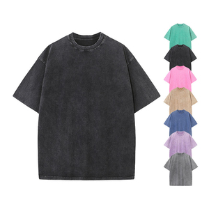 Vêtements pour hommes t-shirts oversize séchage rapide t-shirts délavés à l'acide en coton épais logo personnalisé t-shirt vintage respirant - Product Image 1