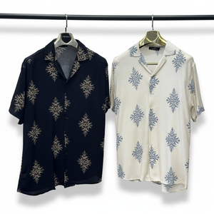 เสื้อเชิ้ตแขนสั้นลายดอกไม้สำหรับผู้ชาย ทรงหลวม ผ้าซาติน ดีไซน์ทันสมัยสำหรับฤดูร้อน สวมใส่สบาย เป็นมิตรกับสิ่งแวดล้อม เหมาะสำหรับวันหยุด - Product Image 1