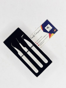 Pince à cils de volume en acier inoxydable droite à 90-45 degrés les mieux notés Isolation de la pointe en fibre enduite de caoutchouc Cils durables - Product Image 6