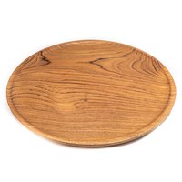 Assiette en bois poli 30 cm Antique Creations – Design minimaliste écologique, polyvalente, en bois naturel, pour service et décoration de fête